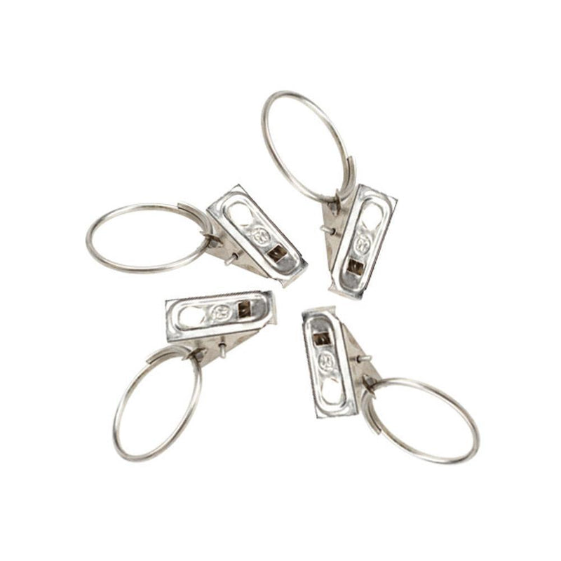 100pcs Stainless Steel Window Shower Curtain Rod Clips Rings Drapery Clips