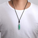 Hexagonal Cylindrical Crystal Necklace Stone Pendant Healing Stone Pendant