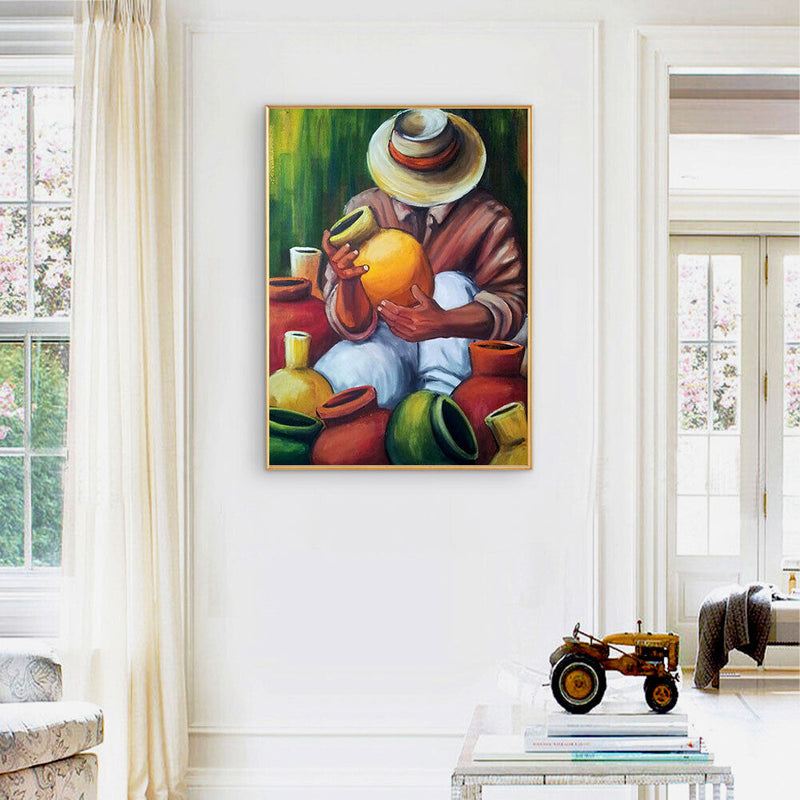 Making Ceramics Oil Paint By Numbers Kit DIY Handpainted on Canvas Wall Art