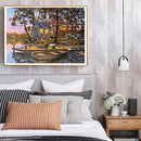Home Hand Painted on Canvas DIY Lake House Oil Paint By Numbers Drawing Kit