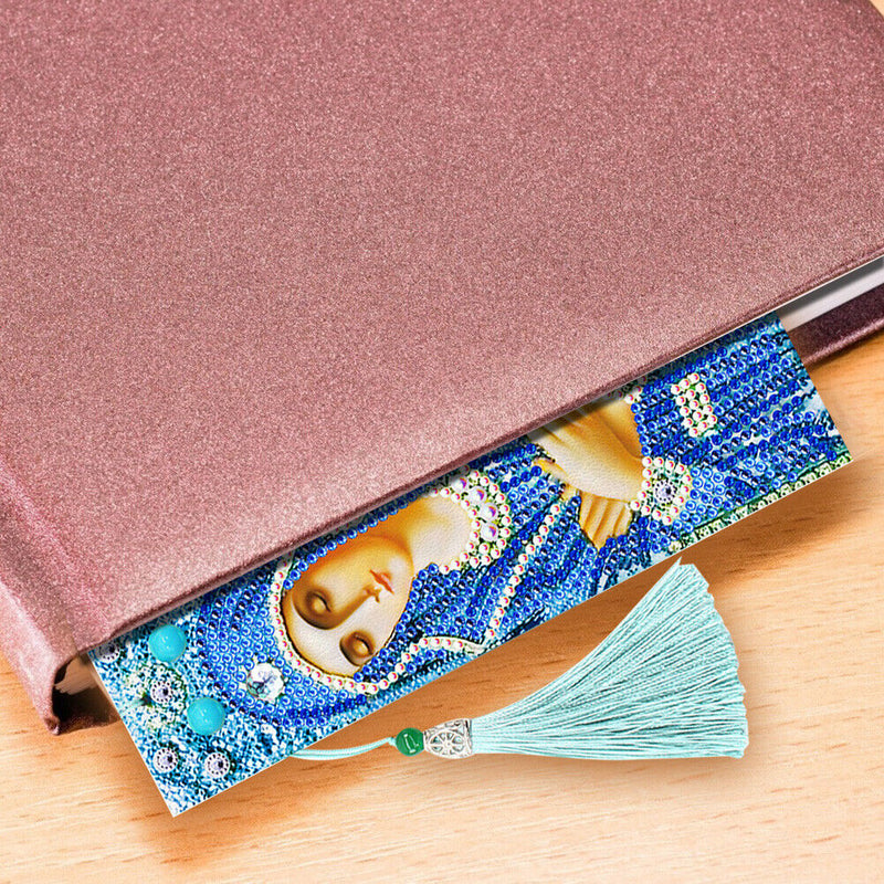 2x 5D DIY Diamond Painting Leather Bookmarks Goddess Cross Stitch Page Marker