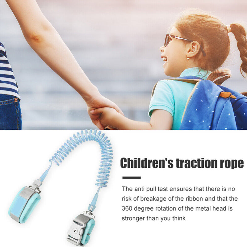 Children Harness Leash Anti Lost Wrist Link Traction Rope Wristband (2.5m) Newly