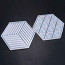 DIY Art Coaster Hexagon Stripe Crystal Mold Tray Mould Table Mat Coasters