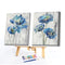 DIY Hand Painted 2 Panel Paint By Numbers Oil Canvas Pictures Flowers Kit Craft