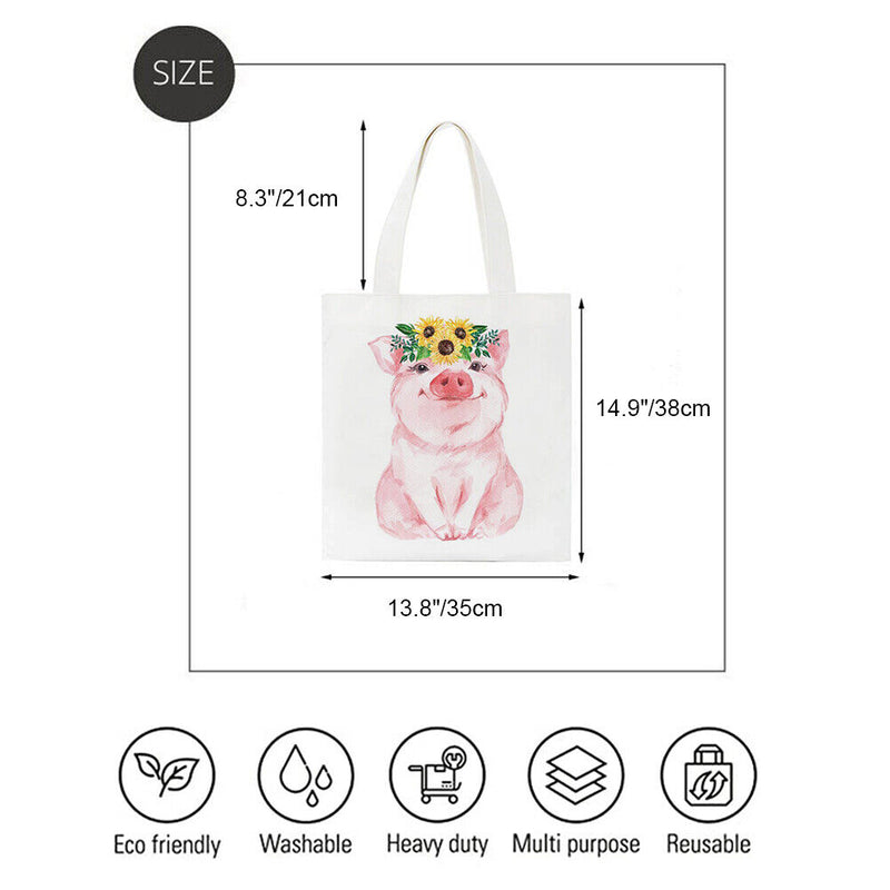 Jumpcar Garland Pig Printed Canvas Carrying Case (35x38cm)
