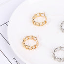 Wedding Jewelry Metal Round Earrings Geometric Hollow Chain Hoop Earrings