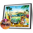 5D DIY Diamond Painting Kits Full Round Drill Beach Car Home Decoration Gifts