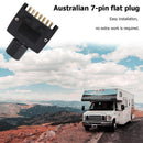 7 Pin AU Flat Male Trailer Socket Plug Connector Adapter for Boat Trailer Black