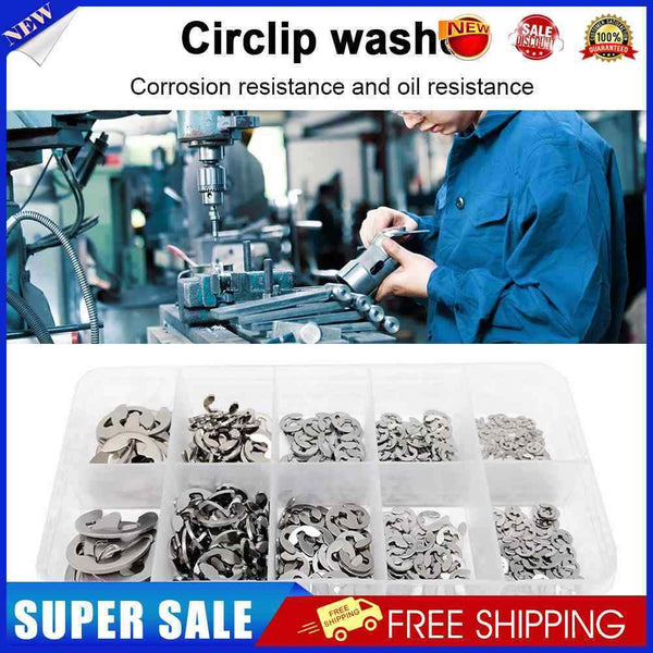 #A 580 Packs Circlip Retaining Ring Oil Resistance E-Clip Washer for M1.5-M10