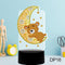 DIY Diamond Painting LED Light Moon Bear Embroidery Night Lamp Needlework Set