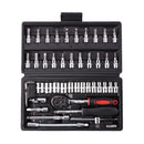 46pcs Socket Wrench Set Ratchet Spanner Multi-functional Car Repair Tool