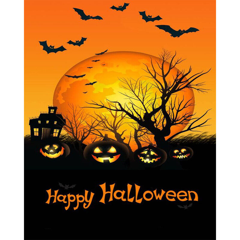 Halloween Pumpkin Bat Oil Paint By Numbers Kit Art Decor 40x50cm (B1602)