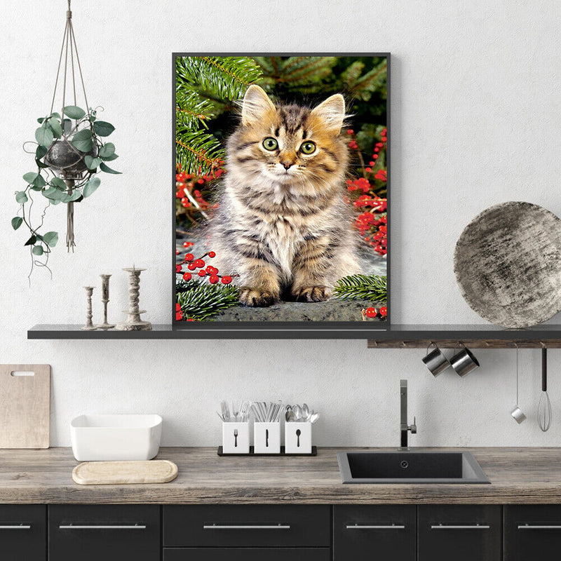 DIY Diamond Paintings Cute Cat Cross Stitch Embroidery Art Bead Picture Kits