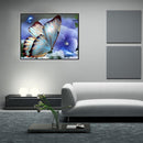 Blue Butterfly 5D Diamond DIY Painting Kit Home Decor Craft 30 X 25cm