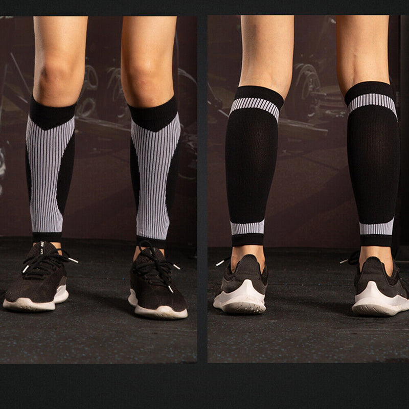 1 Pair Sports Leg Guard Cover Men Women Calf Compression Socks (Black L/XL)