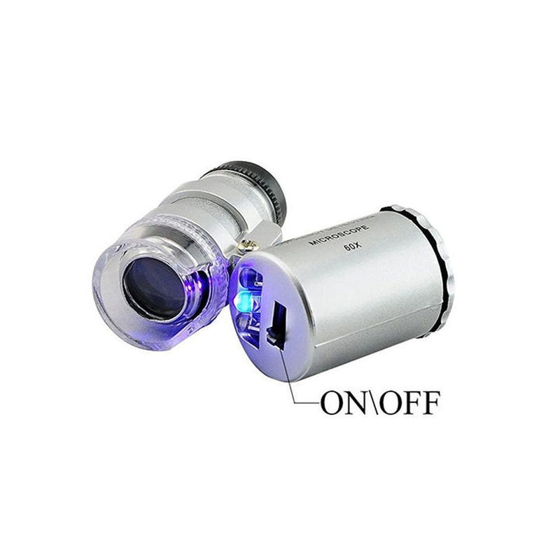 Zoom Tool Jeweler Trendy Pocket 60x Mini Magnifier Loupe LED Light Handheld
