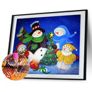 50x40cm 5D DIY Full Round Drill Diamond Painting Snowman Family Home Art Decor