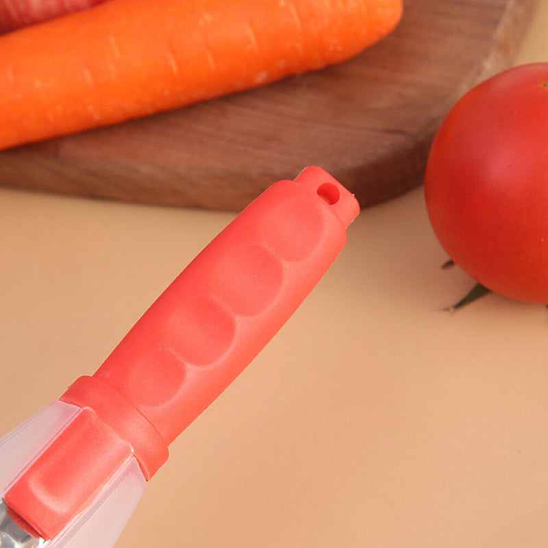 Multifunctional Fruit Peeler with Rubbish Bin Vegetable Skin Cutter (Red)