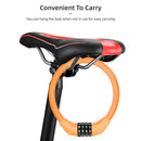 Bicycle Locks 4 Digit Password MTB Road Bike Security Cable Lock (Orange) Newly