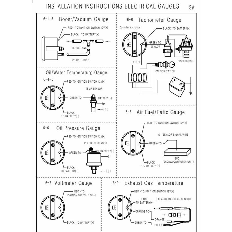 Auto Car Tachometer Tacho Gauge 0~8000 RPM Meter 2" 52mm Universal Led gauge
