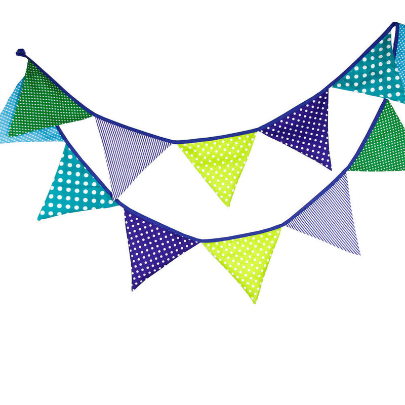12 Flags 3.2m Cotton Pennant For Party Wedding Pennant Bunting Banner Decor