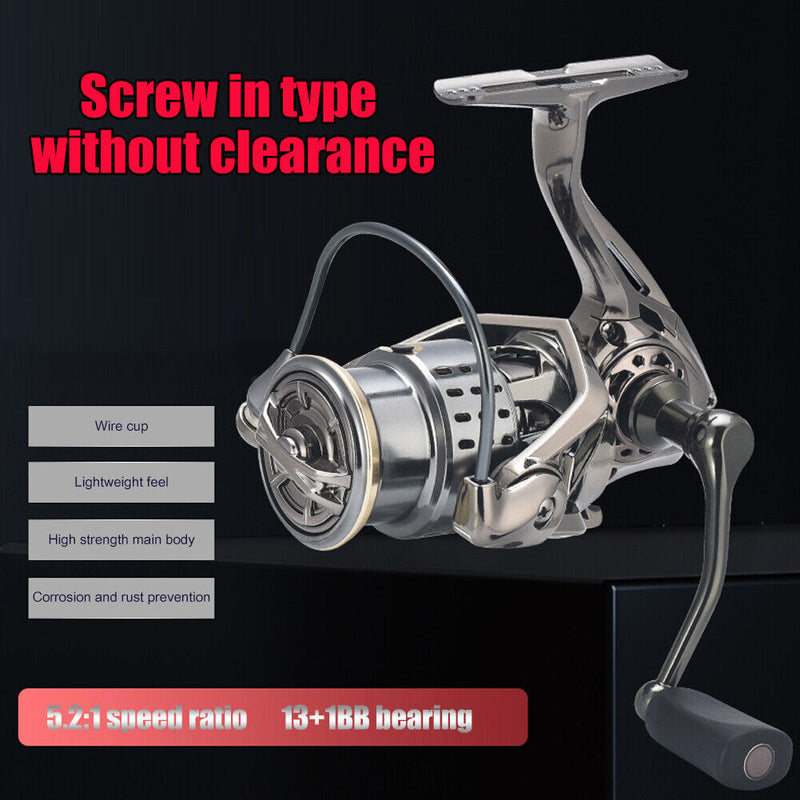 #A Spinning Fishing Reel Metal Line Cup Spool 13+1 Bearings Wheel for Long Shot