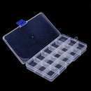 Plastic 15 Slots Tray Adjustable Jewelry Necklace Clear Storage Box