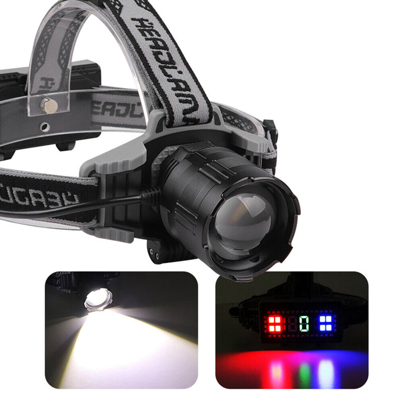 Portable Telescopic Zoom XHP160 LED Headlamp Outdoor Waterproof Head Torch