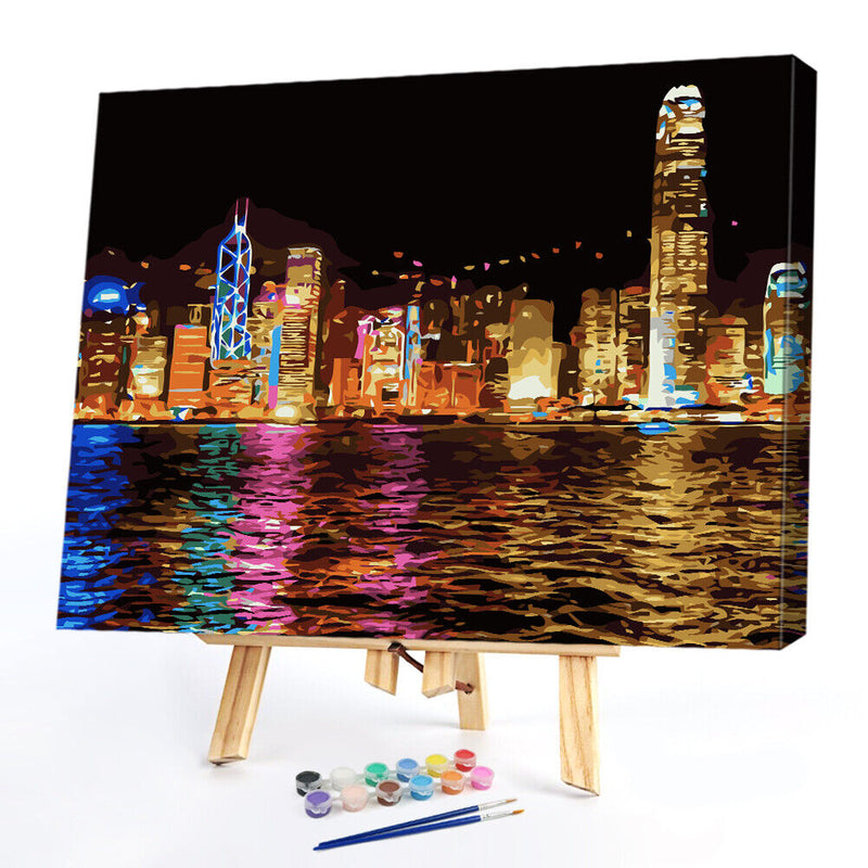 Riverside Night 50x40cm Oil Paint By Numbers Picture DIY SXD216026