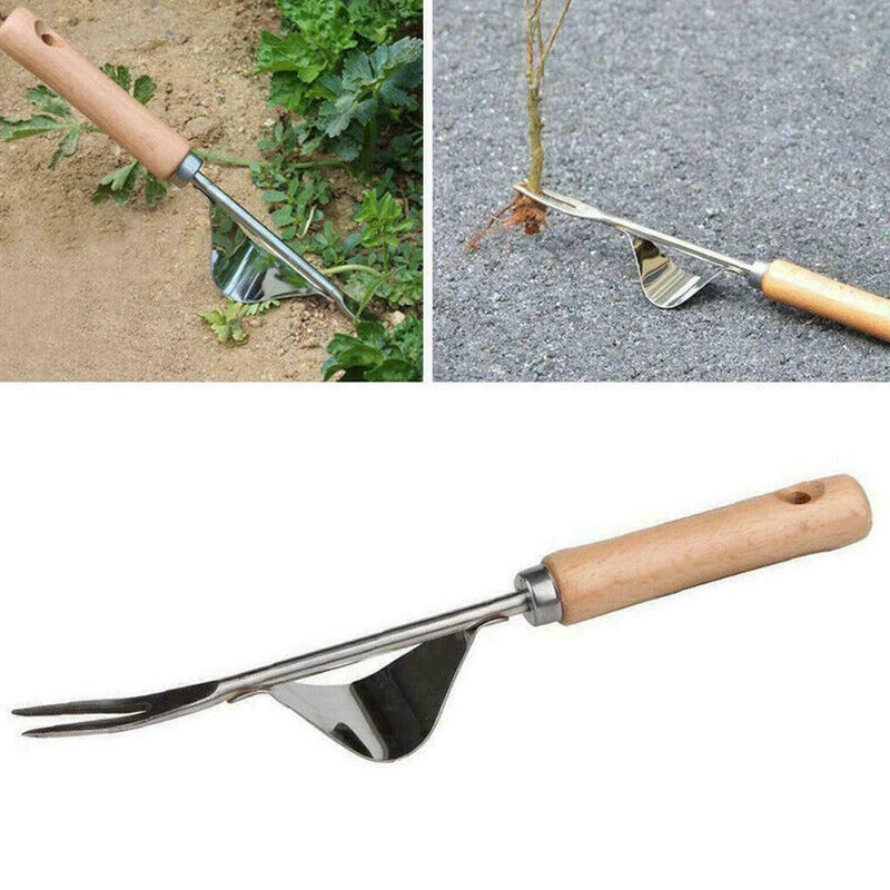 Heavy Duty Hand Weeder Weeding Weed Remover Puller Forks Metal Tool Garden E3H7