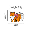 Nine Tail Fox Brooches Cartoon Animal Enamel Clothes Pin Jewelry (Style 2)