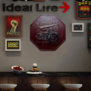 Octagon Metal Sign Tin Sign Motorcycle Tin Plate Art Wall Poster for Cafe
