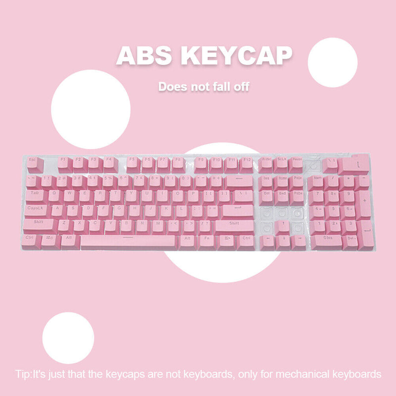 104pcs Universal Mechanical Keyboard Keycaps PC Bakclit Key Cap Set (Pink)