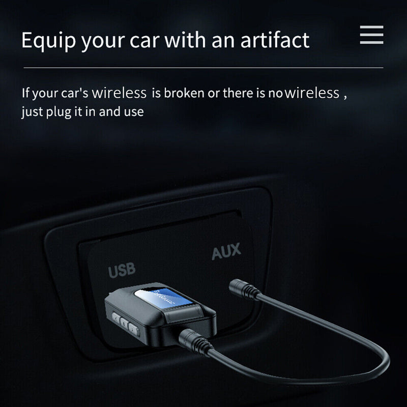 LCD USB Bluetooth-compatible 5.0 Wireless Audio Transmitter Receiver 3.5mm