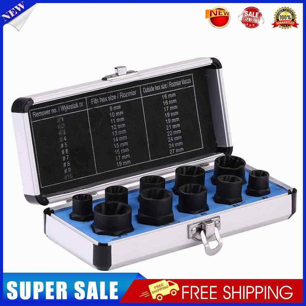 10pcs Damaged Nut Bolt Remover Kit Stud Extractor Broken Bolt Screw Remover