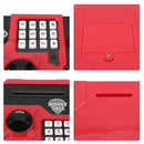 Electronic Piggy Bank ATM Password Money Automatic Save Safe Box (Black Red