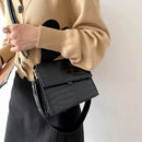 Female Solid Color Flap Crossbody Tote Bag Women Multi-layer Trending Handbag
