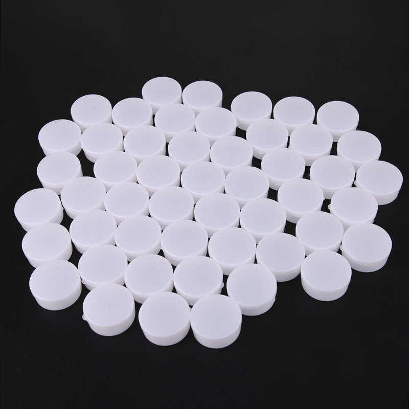 50pcs White Plastic Cosmetic Sample Container 10 Grams Jars Pot Glover