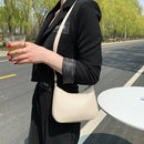 Retro Solid Color PU Leather Shoulder Underarm Bag Casual Women Hobos Handbags