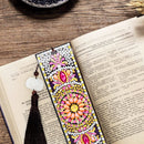 5D DIY Diamond Painting Round Plate Leather Bookmark Ornaments with Tassel Newly