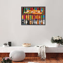 11CT Full Cross Stitch Cats on Bookshelf DIY Printed Wall Art Crafts Home Decor