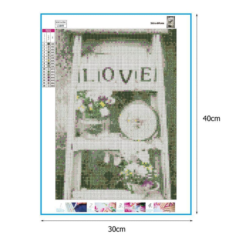 5D DIY Full Drill Diamond Painting LOVE Cross Stitch Embroidery Craft Rhinestone