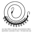 Portable Travel Clothesline with 12 Clips Stretchy Camping Laundry Drying R