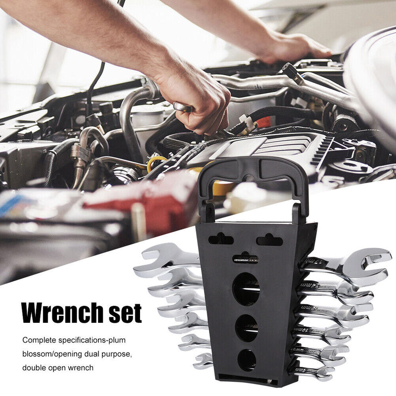 6pcs Wrench Kit Dual Open End Ratchet Combination Repair Spanners Hand Tool Set