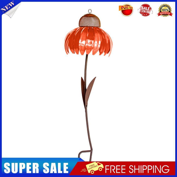 Bird Feeder Container Flower Sensation Orange Coneflower Metal Bird Feeder