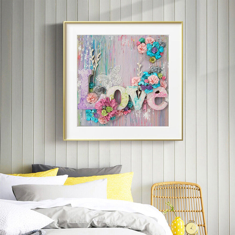 Word Love Oil Paint By Numbers Kit DIY Acrylic Frameless Picture On Canvas
