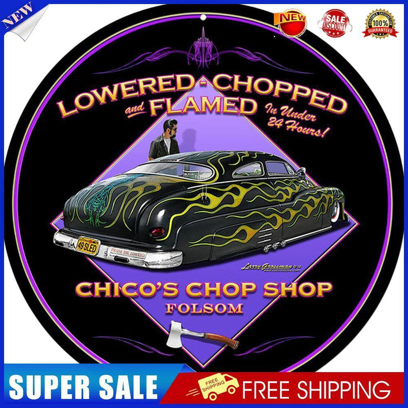 Car Round Retro Metal Plate Tin Sign Plaque Poster for Bar Club Cafe Crafts