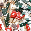 Decor Xmas Ornament Paper Clamp Christmas Woody Clips Card Holder Photo Pegs