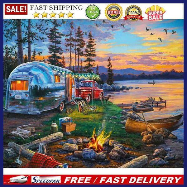 50x40cm Lake Scenery Frameless Picture Oil Paint By Numbers Hand Painted Pi