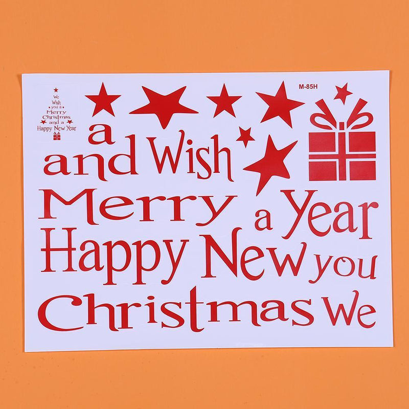 Christmas Tree Waterproof Removable Glass Door Wall Stickers Home Decor(Red